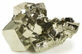 Gleaming Striated Cubic Pyrite Cluster - Peru #337366-1